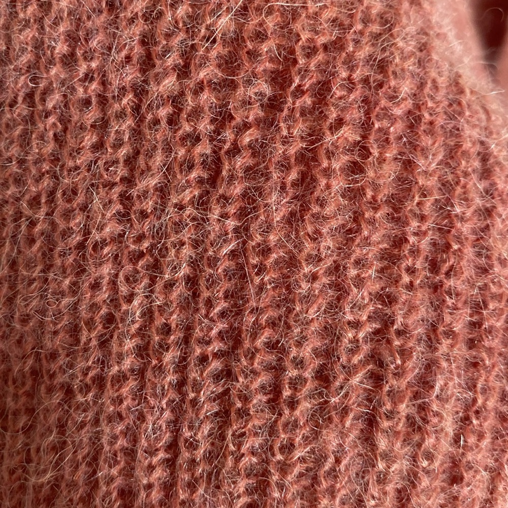 🍁 Aritzia Wilfred Front To Back red brown orange mohair alpaca cardigan sweater - Picture 4 of 8